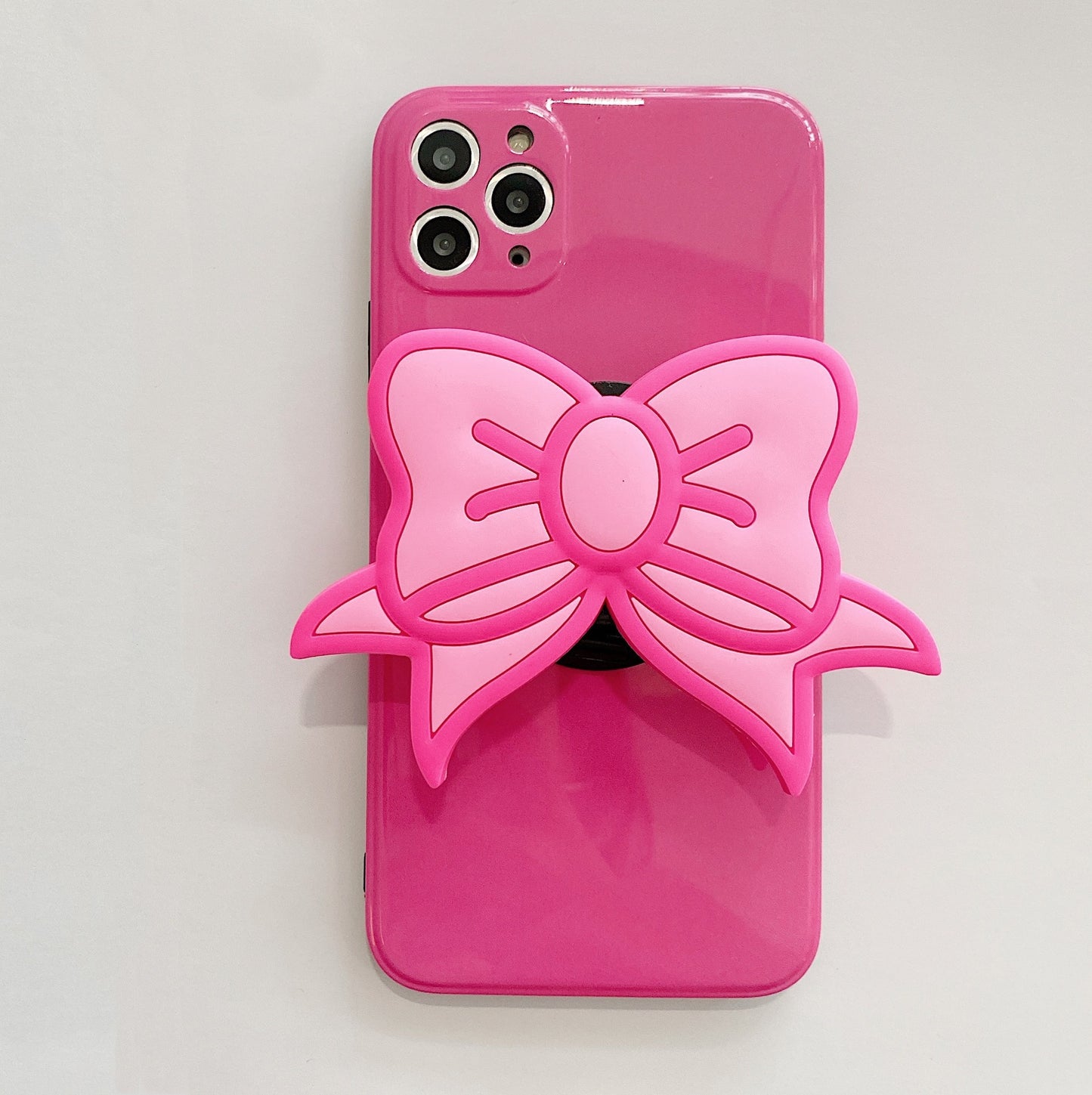 Korea Ins Pink Bow Personality Stand Phone Case