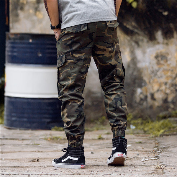 Men Fashion Streetwear Pants Mens Jogger Camo Harem Pants Street Style Youth Casual Camouflage Slim Fit Ankle Trousers Male