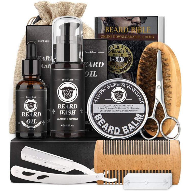 Men's Beard Grooming Kit Beard Roller Cleaning Disinfectant