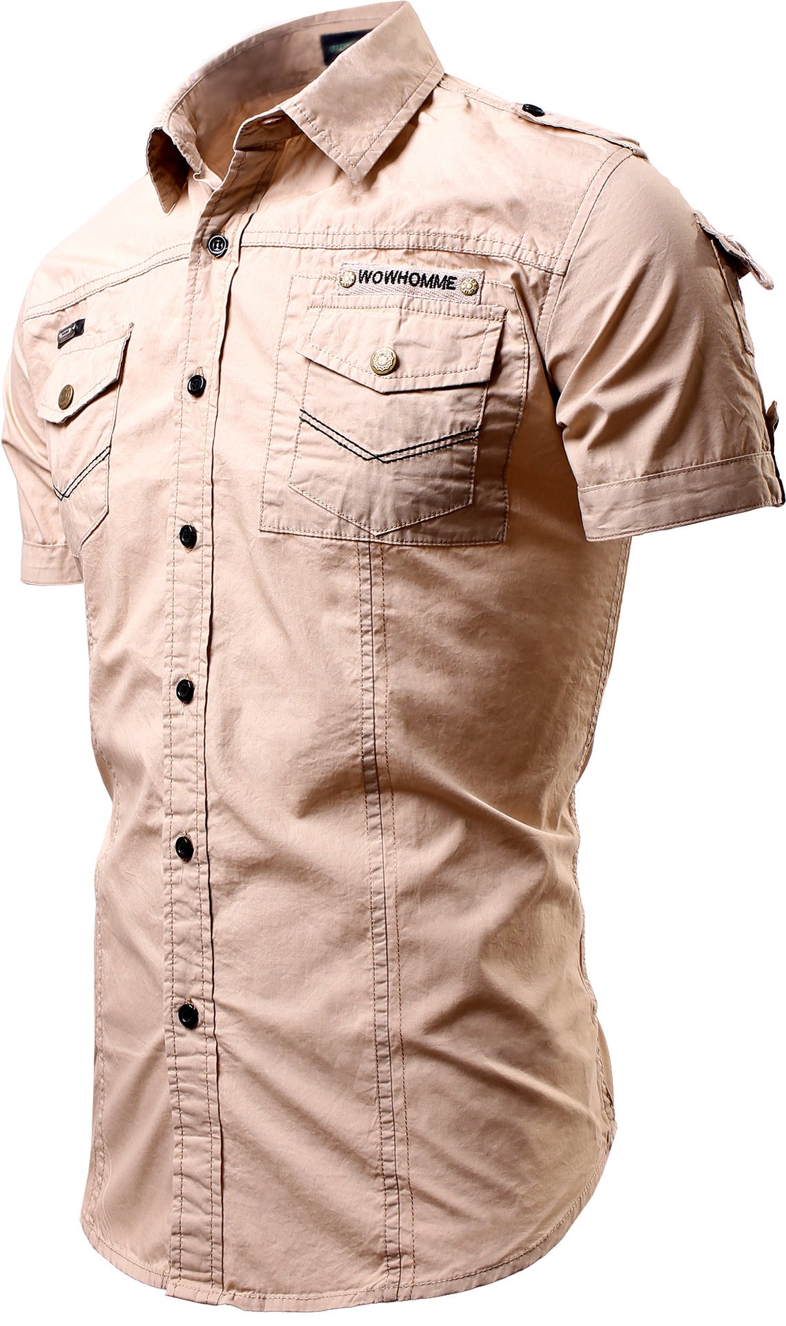 Men's Monochrome Casual Short Sleeve Shirt