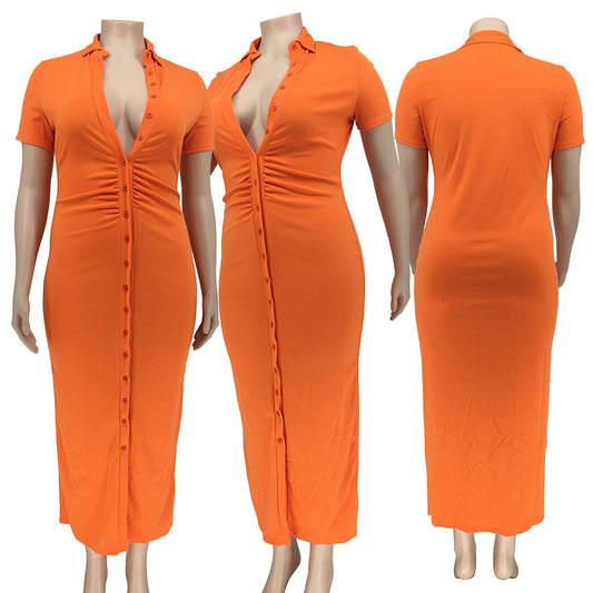 Women's Fashion Temperament Solid Color Dress