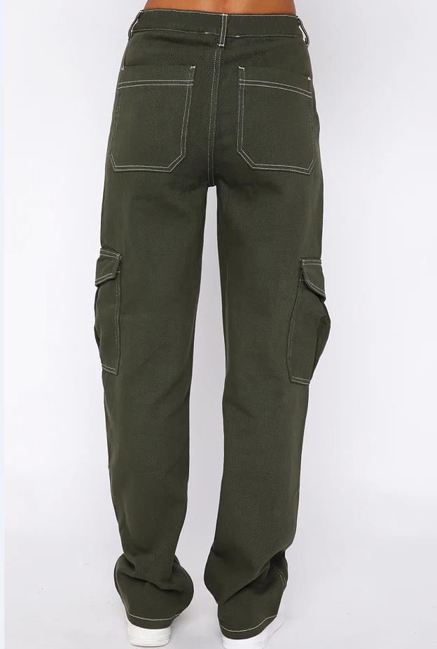 Cargo Pants For Women High Waisted Casual Pants Baggy Stretchy Wide Leg Y2K Streetwear With 6 Pockets