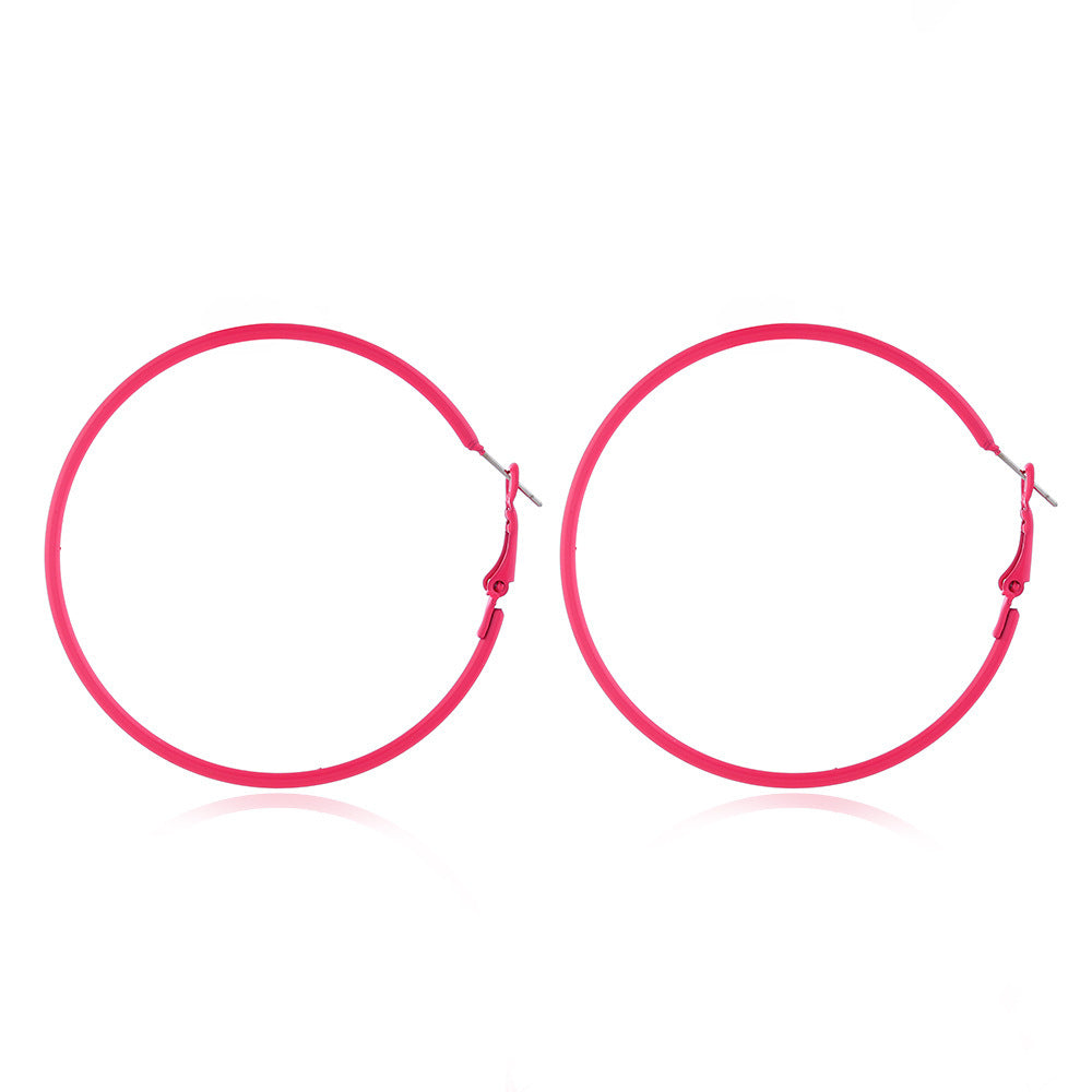 Set Rose Red Geometric All-match Earrings For Women