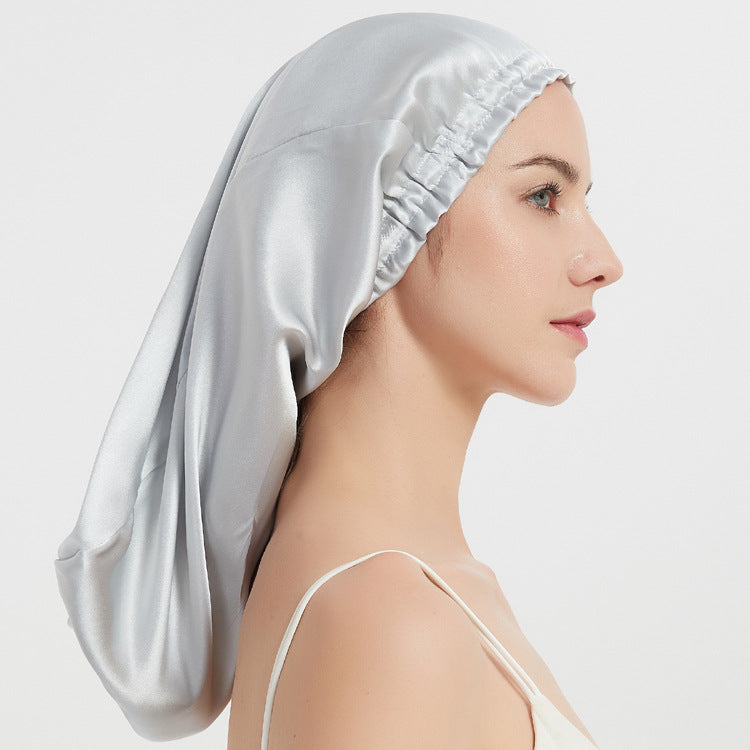 Silk Long Tube Nightcap Hair Care Thermal Heat Cap