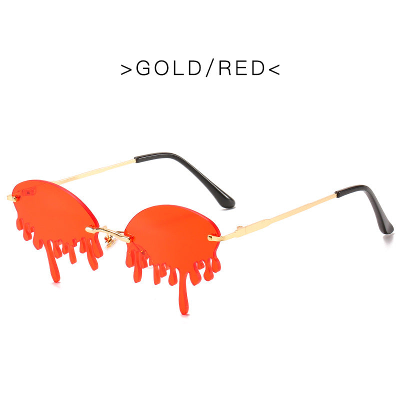 Teardrop Jelly Color Marine Clip Sunglasses Personality