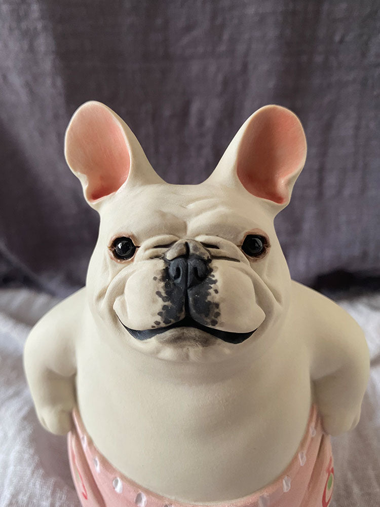 Ceramic Ornaments Around Cartoon Bulldog Handmade