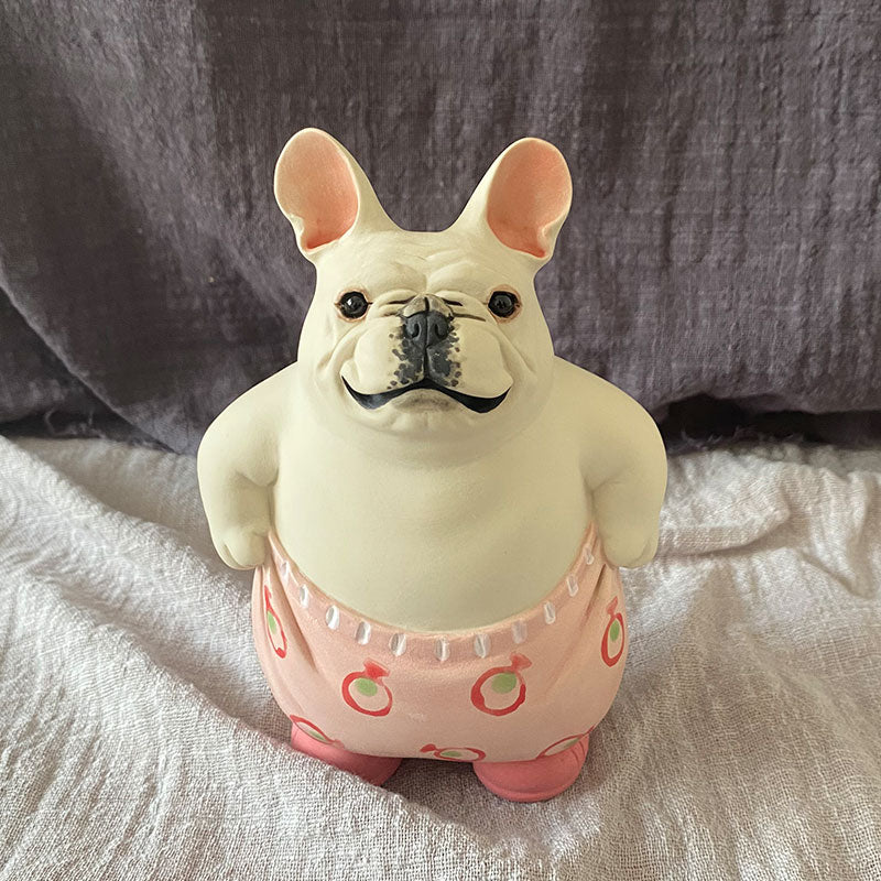 Ceramic Ornaments Around Cartoon Bulldog Handmade