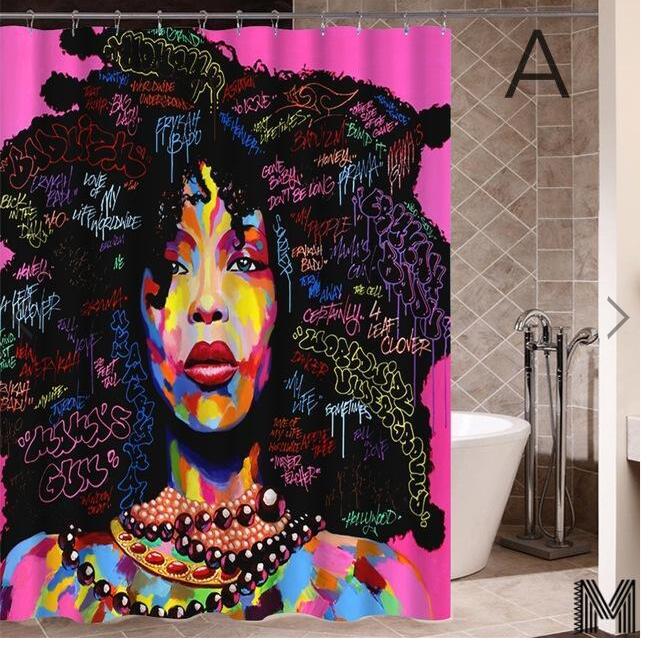 Modern Graffiti African and American Art Design Shower Curtains