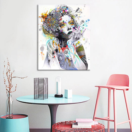 Flower beauty canvas painting