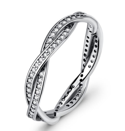 Diamond-encrusted 925 Silver Unisex Ring