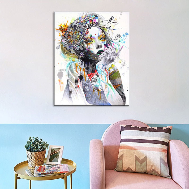 Flower beauty canvas painting