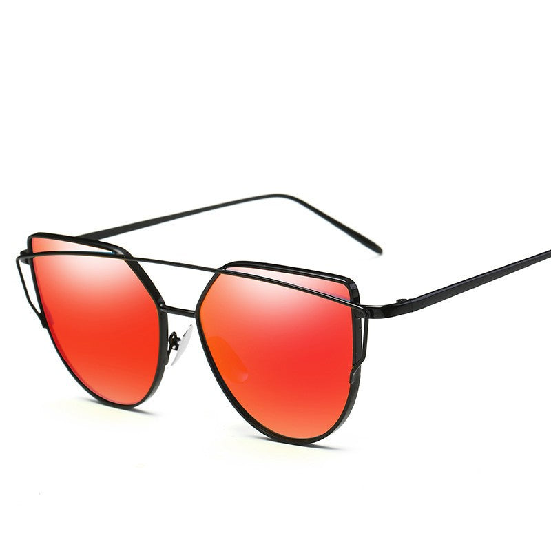 Female Vintage Thin Frame Color Lens Sunglasses