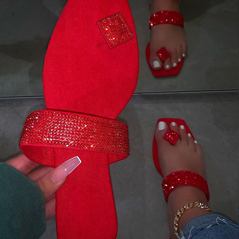 Rhinestone outdoor slippers