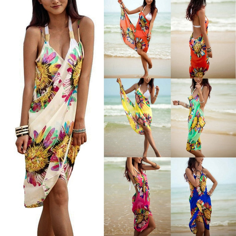 Lady’s Beach Ready Floral Seaside Swimsuit cover up dress