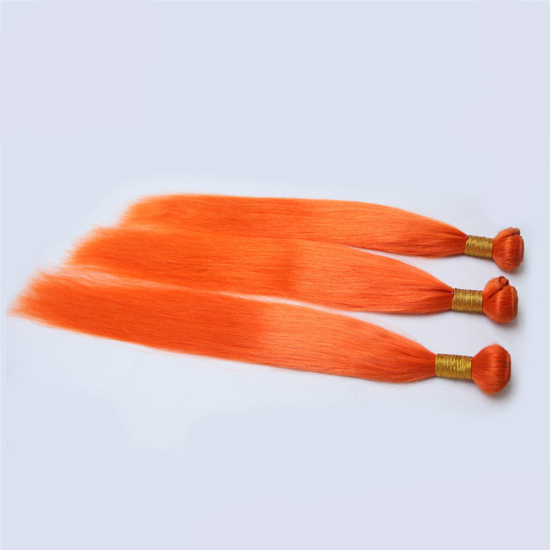10”- 20” Vibrant Orange Red Color Human Hair
