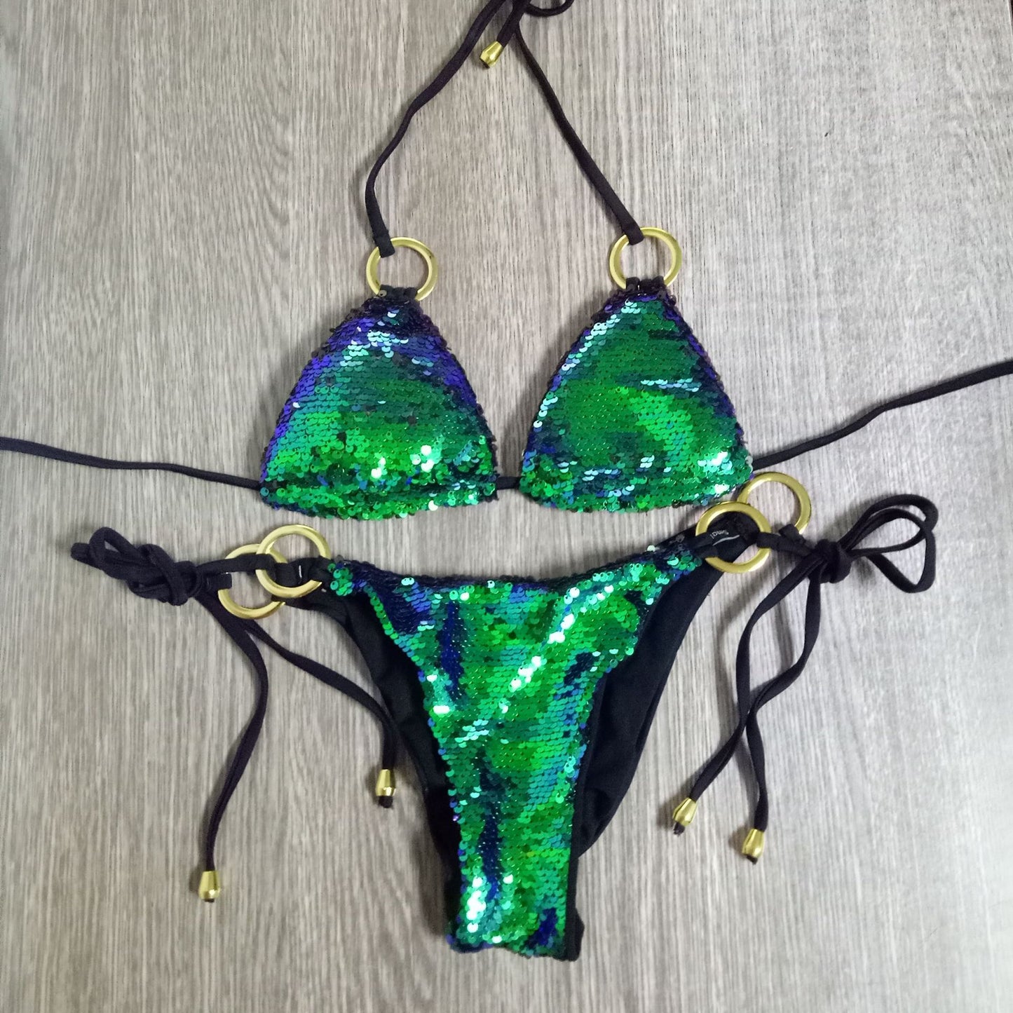 Sexy New Sequined Triangle 2-piece Bikini Swimwear