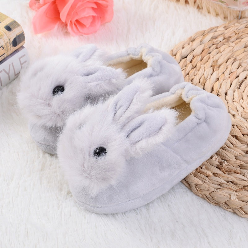 Cartoon stuffed rabbit cotton slippers