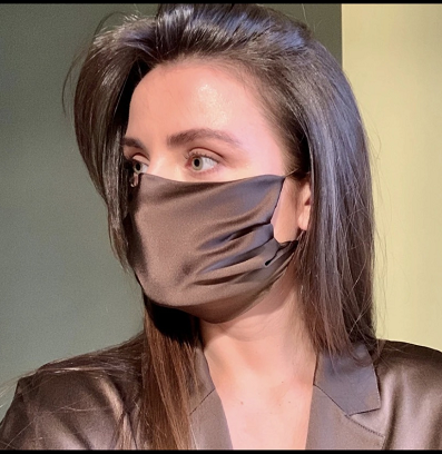 Three-layer silk mask with filter PM2.5