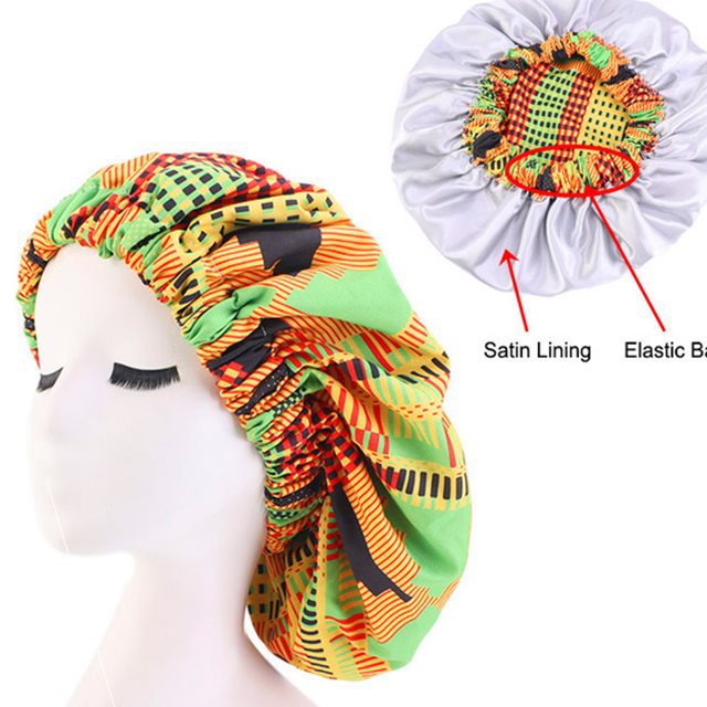 African Pattern Ankara Print Bonnet Women Night Sleep Cap