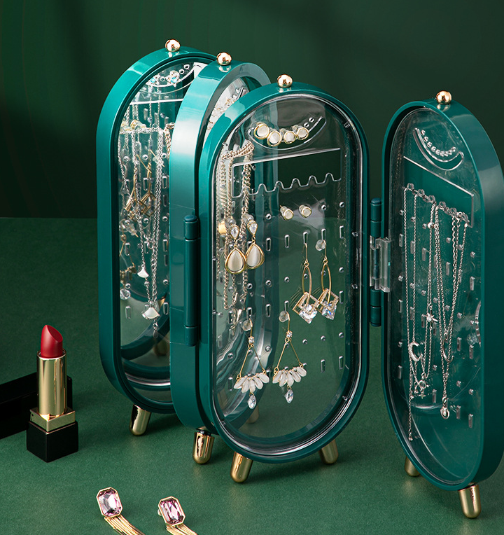 Luxury Trifold Design Multi-layer Dust-proof Jewelry Box