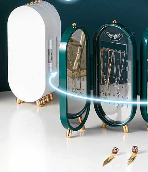 Luxury Trifold Design Multi-layer Dust-proof Jewelry Box