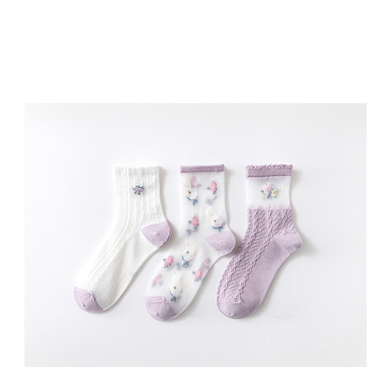 Trendy Retro Rabbit Cotton Socks
