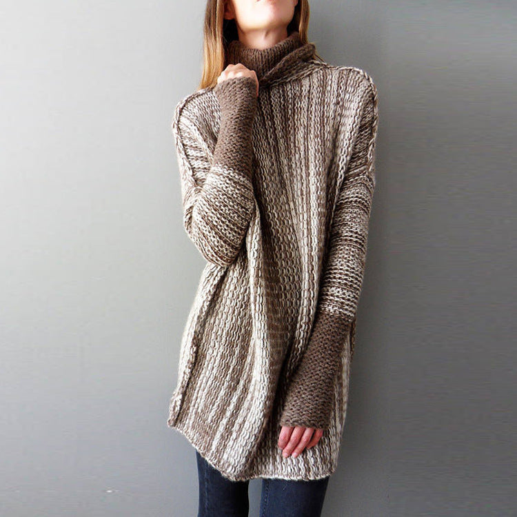Women's Loose Turtleneck Knitted Sweater