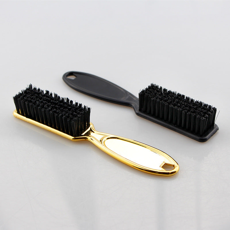 Retro Gradient Oil Head Electroplating Broken Hair Sweep Neck Beard Brush Hair Salon Hairdressing Tools
