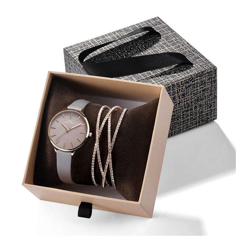 Fashion Ladies Watch Exquisite Drawer Box Crystal Bracelet Watch