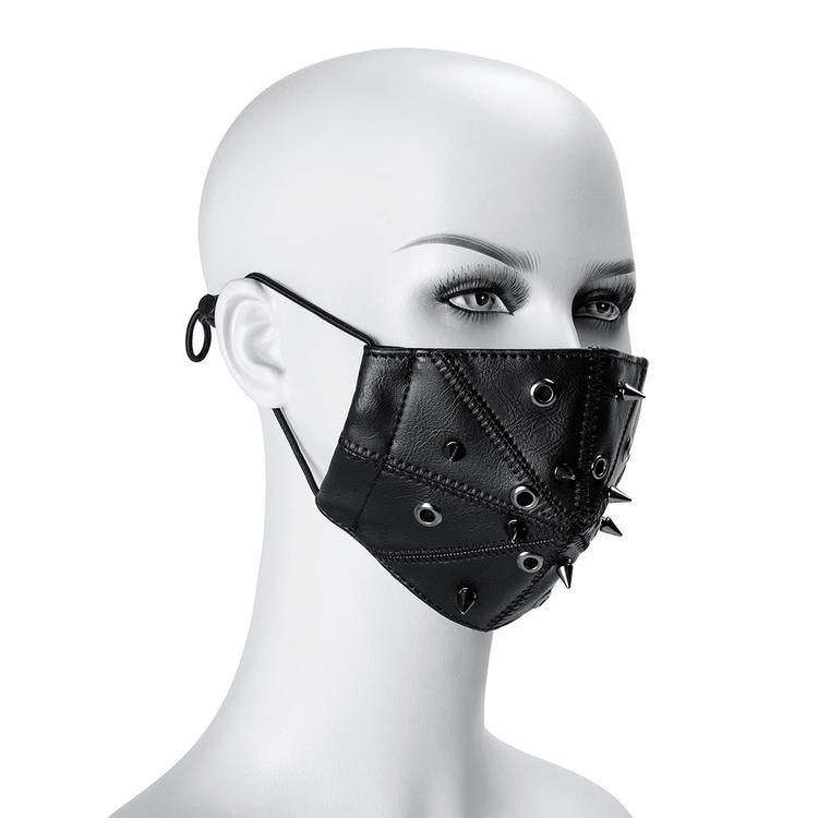 Gear Duke Gothic Retro PU Leather Dust Mask Male Personality Punk Black