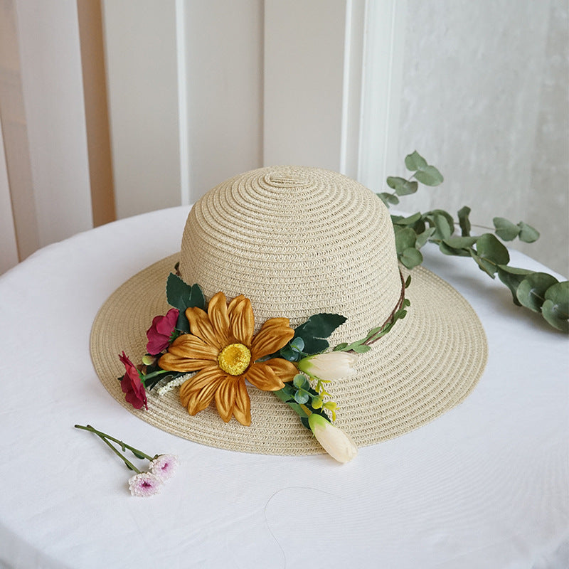 Sun Sunflower Fashion Big Brim Basin Straw Hat