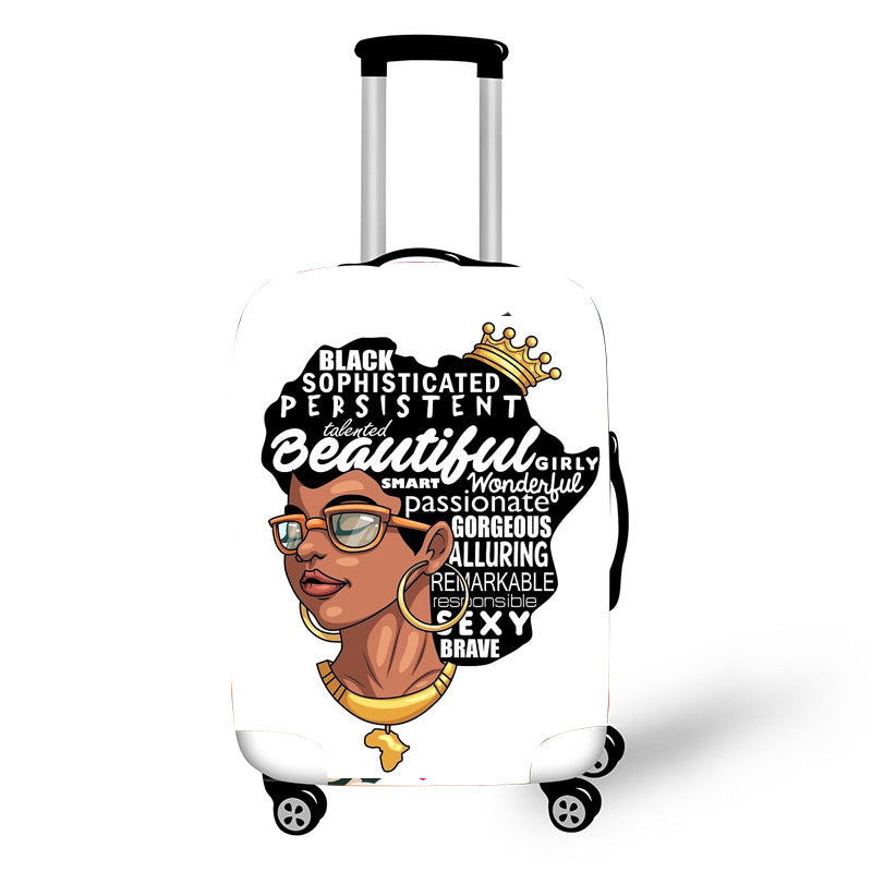 Nopersonality African Art Girl Travel Accessories Luggage Cover Suitcase Protection Baggage Dust Cover Stretch Fabrics 18-30inch