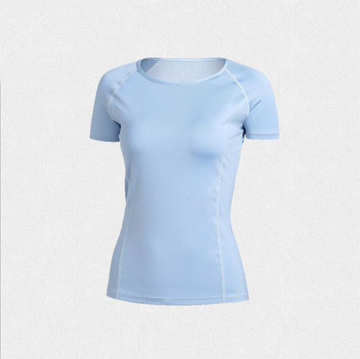 Sports Short-sleeved Women's Mesh Breathable Yoga Clothes, Quick-drying, Slimming Sports