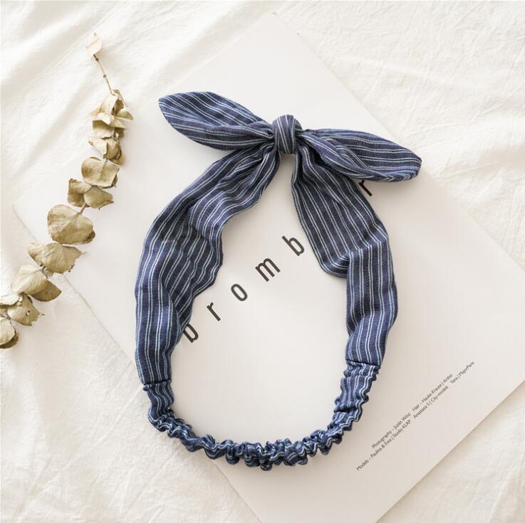 Free- State Denim Knotted Rabbit Ears Hair Band