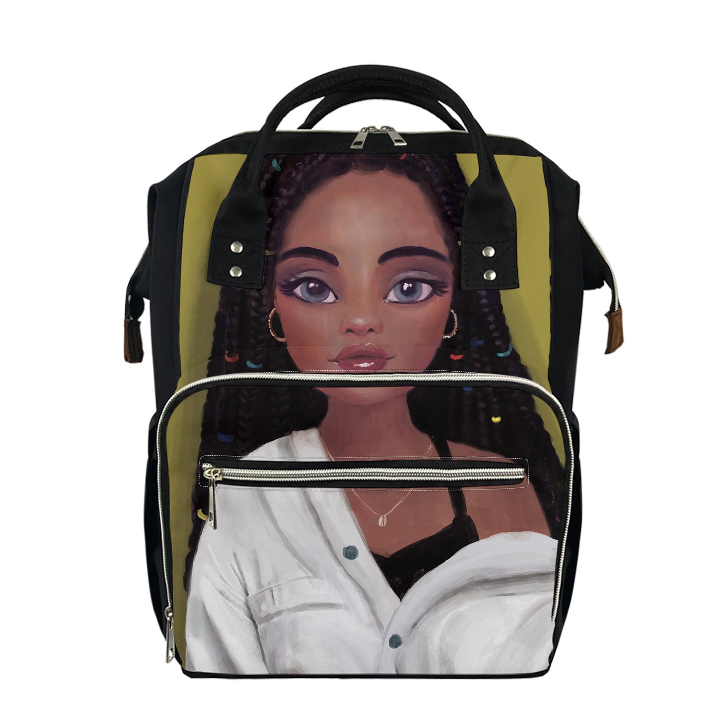 African Girl Element Backpack Mommy Bag