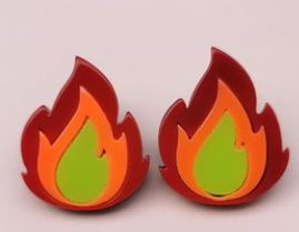 It’s Lit Fire Flame shape acrylic earrings