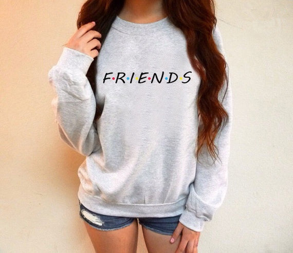 Friends Print Round Neck, Long Sleeves Sweatshirt