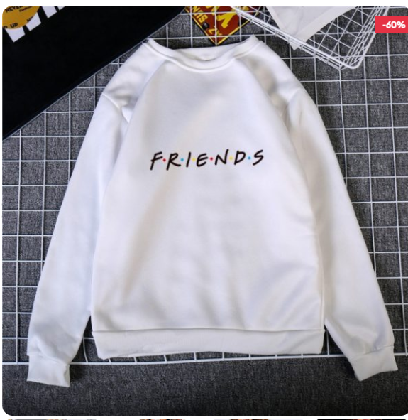 Friends Print Round Neck, Long Sleeves Sweatshirt