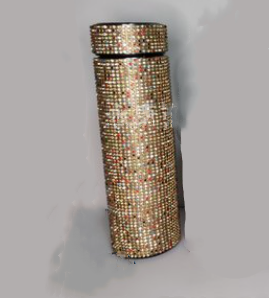 Stainless Steel Rhinestone High grade portable flashy thermos cup