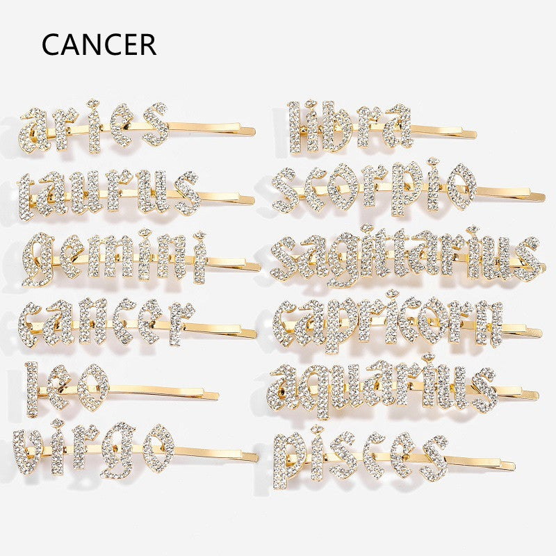 Character DIY Personalized Word Bling Hairpin Clips