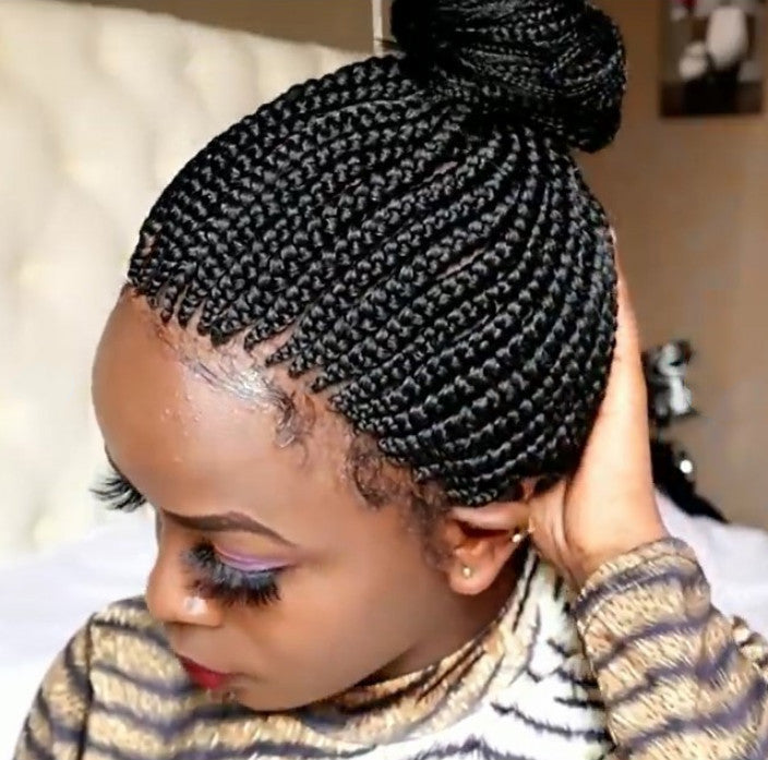 Cornrow Short Braided Lace Front Wig