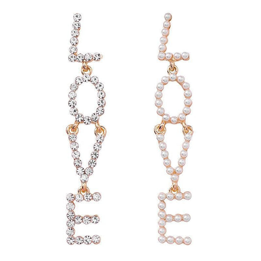 Lady’s Dripping Love Diamonds and Pearls Earrings