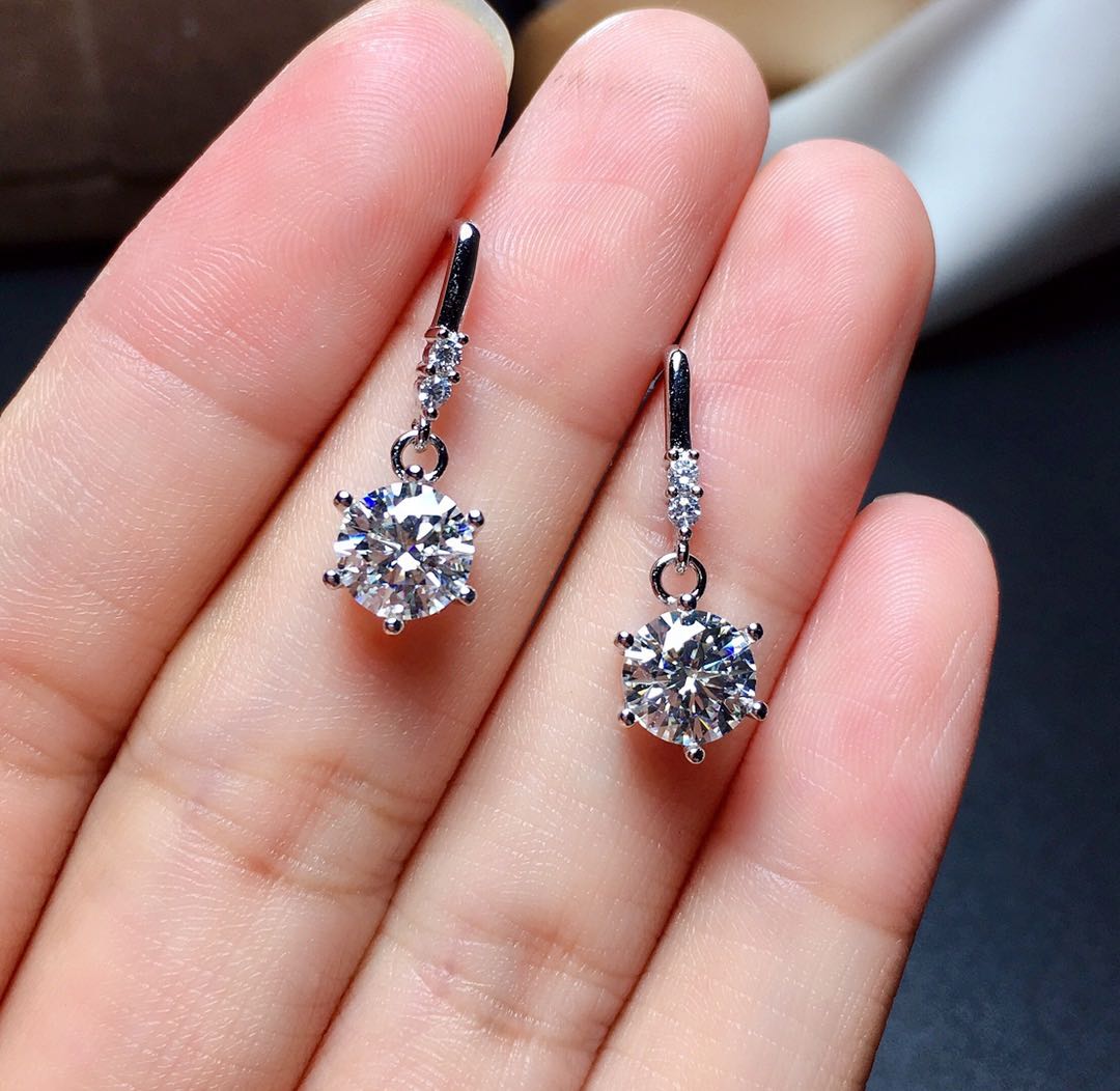One Carat Moissanite Drip Diamond Earrings