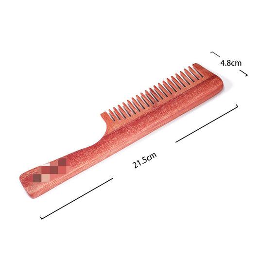 Red sandalwood coarse hair comb
