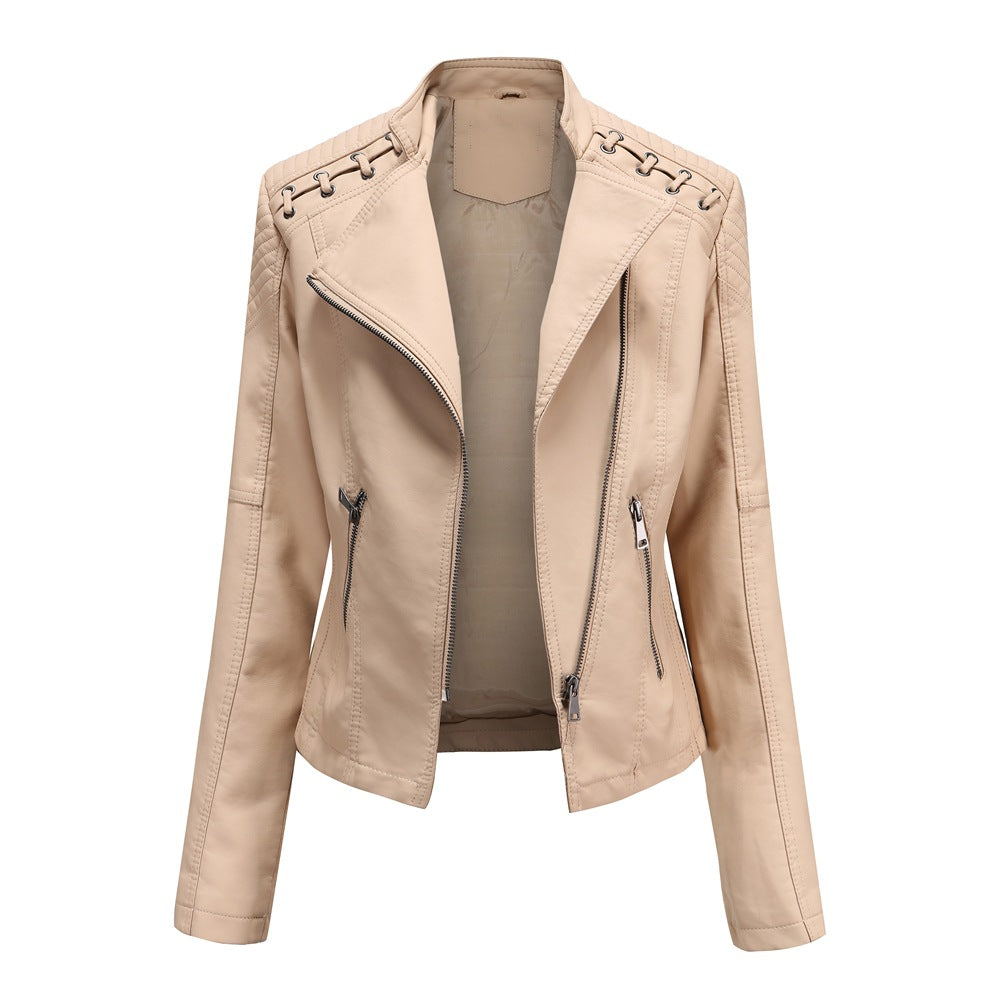 Ladies Spring and Autumn Leather Jacket