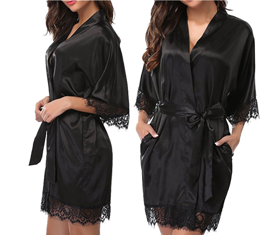 Sexy Silky Nightgown Robe
