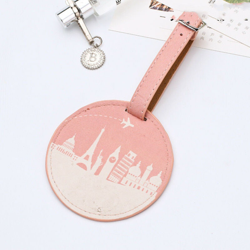 Leather Phrase Printed Luggage Tags