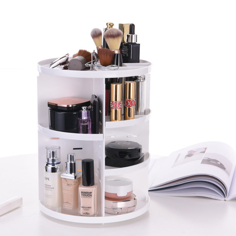 Creative cosmetics 360 degree rotatable makeup rack