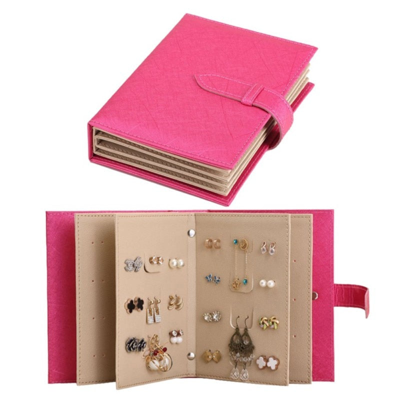 Jewelry Box Earring Book Portable Earrings Bag Storage Album Books Boxes Collection Jewelry Necklace Collect Organizer
