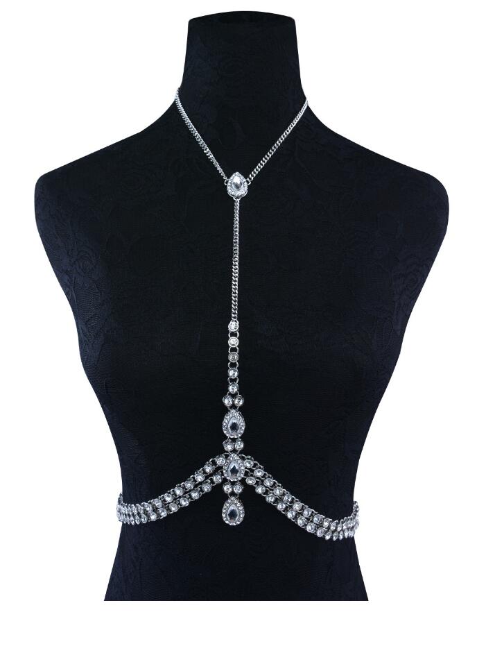 Sexy Lady’s Diamond Drop Pendant Body Chain
